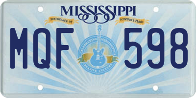 MS license plate MQF598