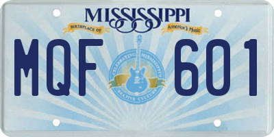 MS license plate MQF601