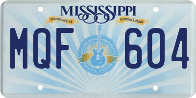 MS license plate MQF604