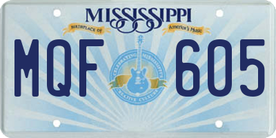 MS license plate MQF605