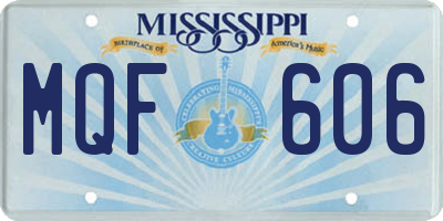 MS license plate MQF606