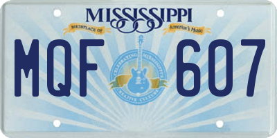 MS license plate MQF607