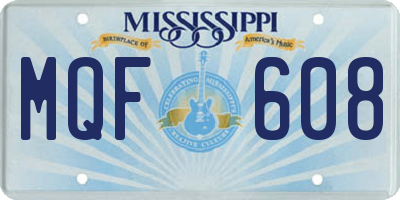 MS license plate MQF608