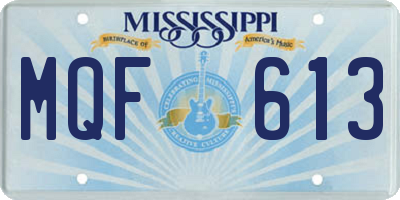 MS license plate MQF613