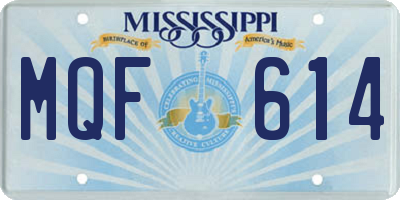 MS license plate MQF614