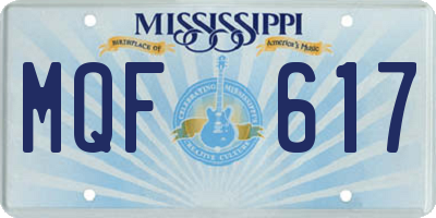 MS license plate MQF617