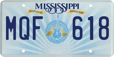 MS license plate MQF618