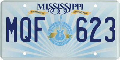 MS license plate MQF623