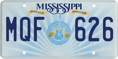 MS license plate MQF626