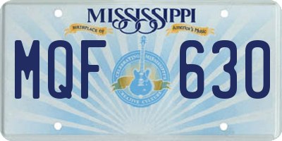 MS license plate MQF630
