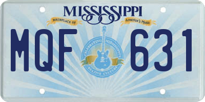 MS license plate MQF631