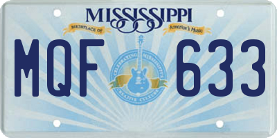 MS license plate MQF633