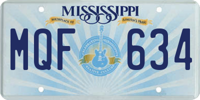 MS license plate MQF634