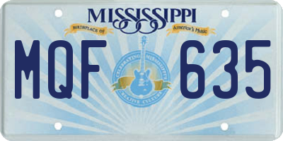 MS license plate MQF635