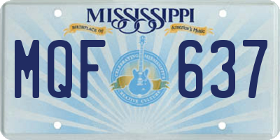 MS license plate MQF637