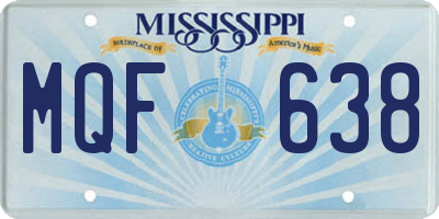 MS license plate MQF638
