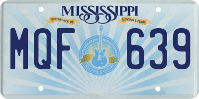 MS license plate MQF639