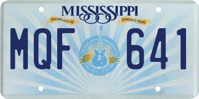 MS license plate MQF641