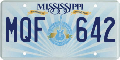MS license plate MQF642
