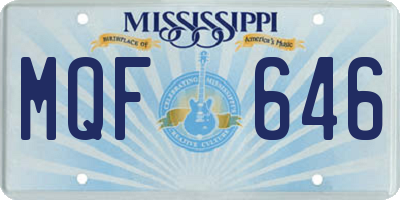 MS license plate MQF646