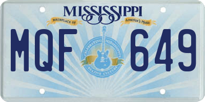 MS license plate MQF649