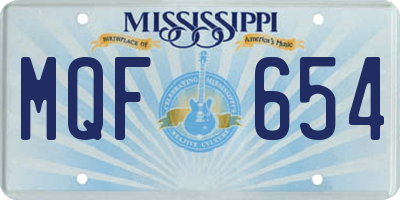 MS license plate MQF654