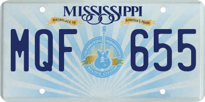 MS license plate MQF655