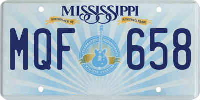 MS license plate MQF658
