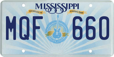MS license plate MQF660