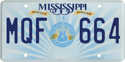 MS license plate MQF664
