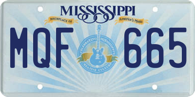 MS license plate MQF665