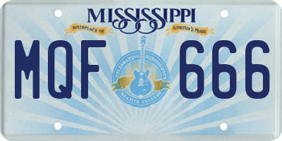 MS license plate MQF666