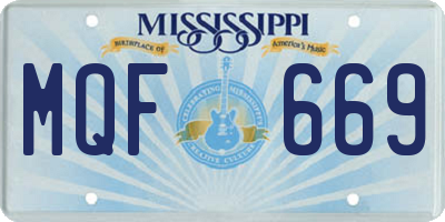 MS license plate MQF669