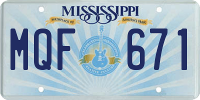 MS license plate MQF671
