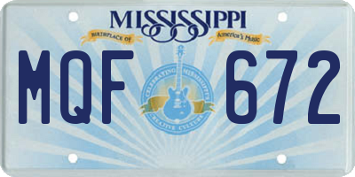 MS license plate MQF672