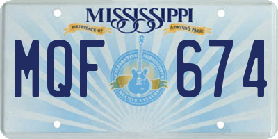 MS license plate MQF674