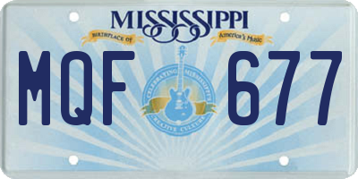 MS license plate MQF677