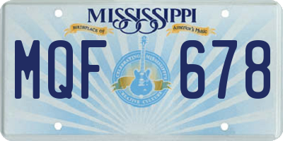 MS license plate MQF678