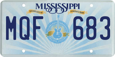 MS license plate MQF683
