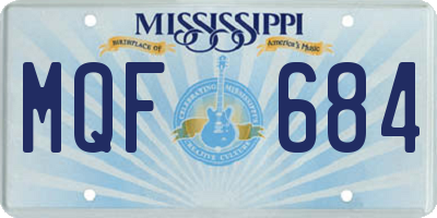 MS license plate MQF684
