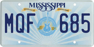 MS license plate MQF685