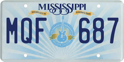 MS license plate MQF687