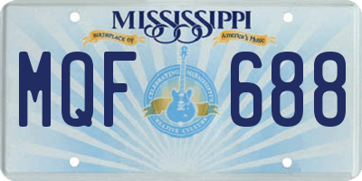 MS license plate MQF688