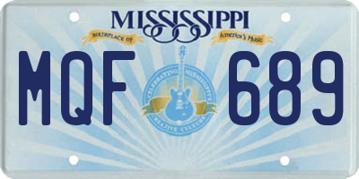 MS license plate MQF689