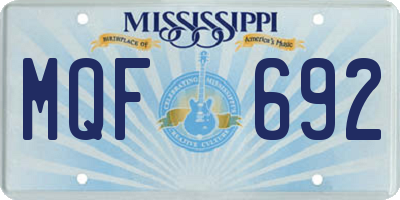 MS license plate MQF692