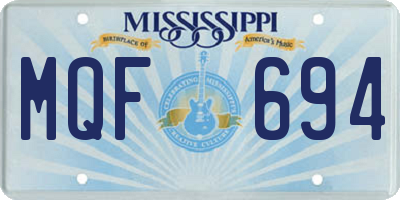 MS license plate MQF694