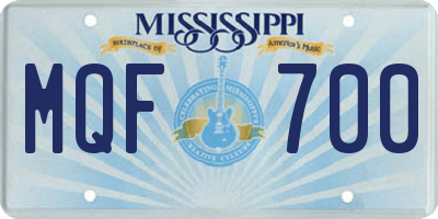 MS license plate MQF700
