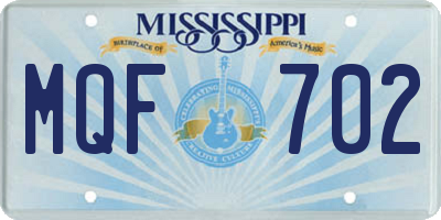 MS license plate MQF702