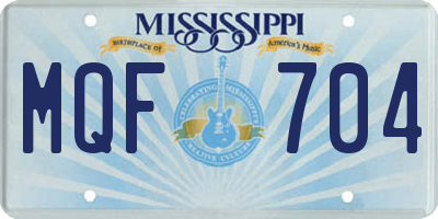 MS license plate MQF704