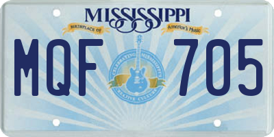 MS license plate MQF705